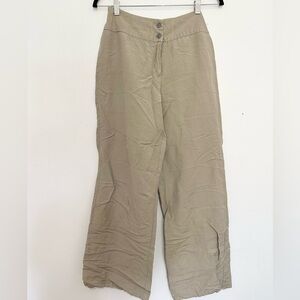 East 5th linen pants size 6 minimalist beach lagenlook tan travel comfortable